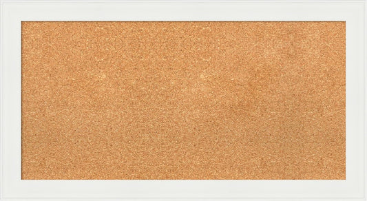 Amanti Art Natural Cork Board for Wall, 19x35 Vision Board with White Frame, Medium Corkboard Office Decor for Home Organization, Casual Corkboard Pinboard to Display Items for Home Organization in