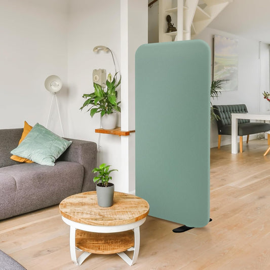 DECOLAB Standing Room Divider, Space Privacy Partition, Portable Wall Panel for Studio Apartment, Office, Home, Classroom, Scratch Resistance, 29"x65", Aqua