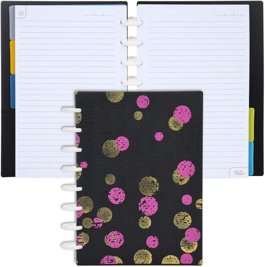 Talia Discbound Notebooks, Planner, Customizable, (xBounce Maroon, Junior (5.5in x 8.5in))