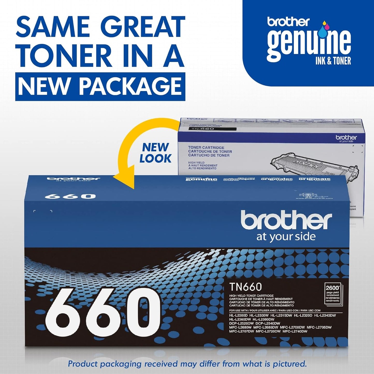Brother Genuine High Yield Toner Cartridge, TN660, Replacement Black Toner, Page Yield Up to 2,600 Pages, Amazon Dash Replenishment Cartridge, Black, 1 pack