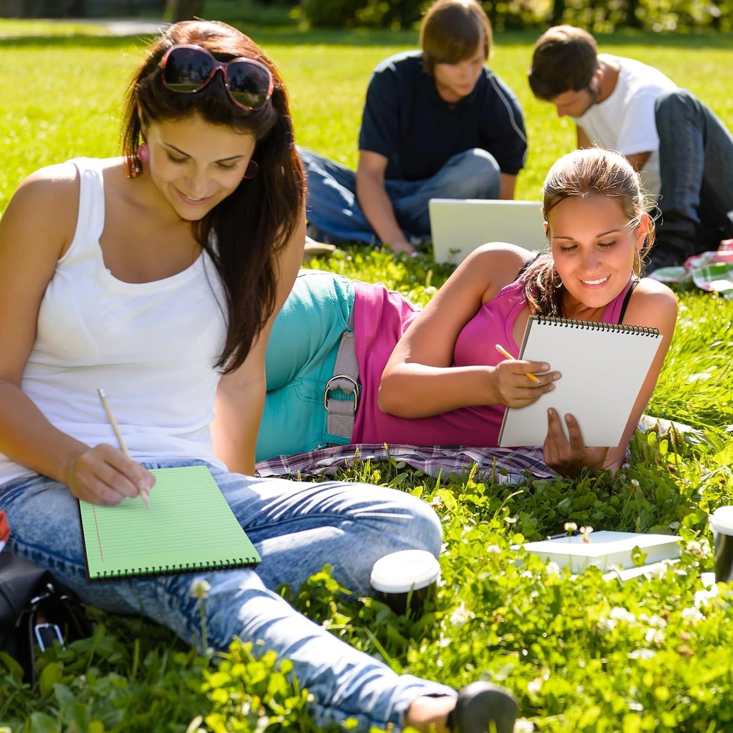 6 Pcs Legal Pad Top Spiral Bound Notebook 70 Sheets Wirebound Notepad Double Sided Ruled Memo Steno Pad with Stiff Back Cover for Business(8.5 x 11 Inches,No Holes,Morandi Color)