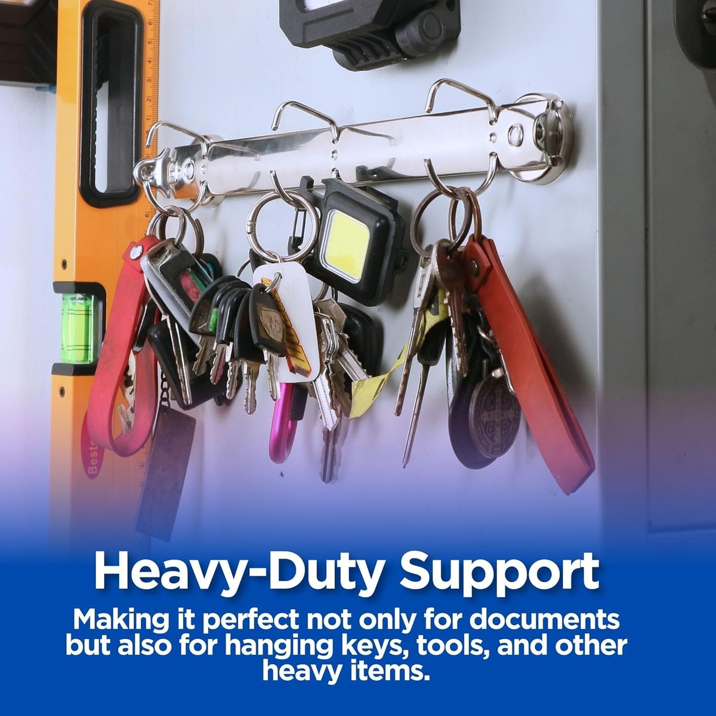 Magnetic 3 Ring Binder Locking Mechanism – 10 Pack – for Hanging 8.5 x 11 Inch Sheets of Paper – 3 Rings – 1 Inch D Shaped Rings – 5S Visual Aid - 50 Sheet Protectors Included