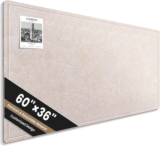 Large Bulletin Board, 60 X 36 Inches Felt Cork Board with 40 Pushpins, Foldable Felt Notice Pin Board Photo Display Board with Self-Adhesive Tape for Office Home School