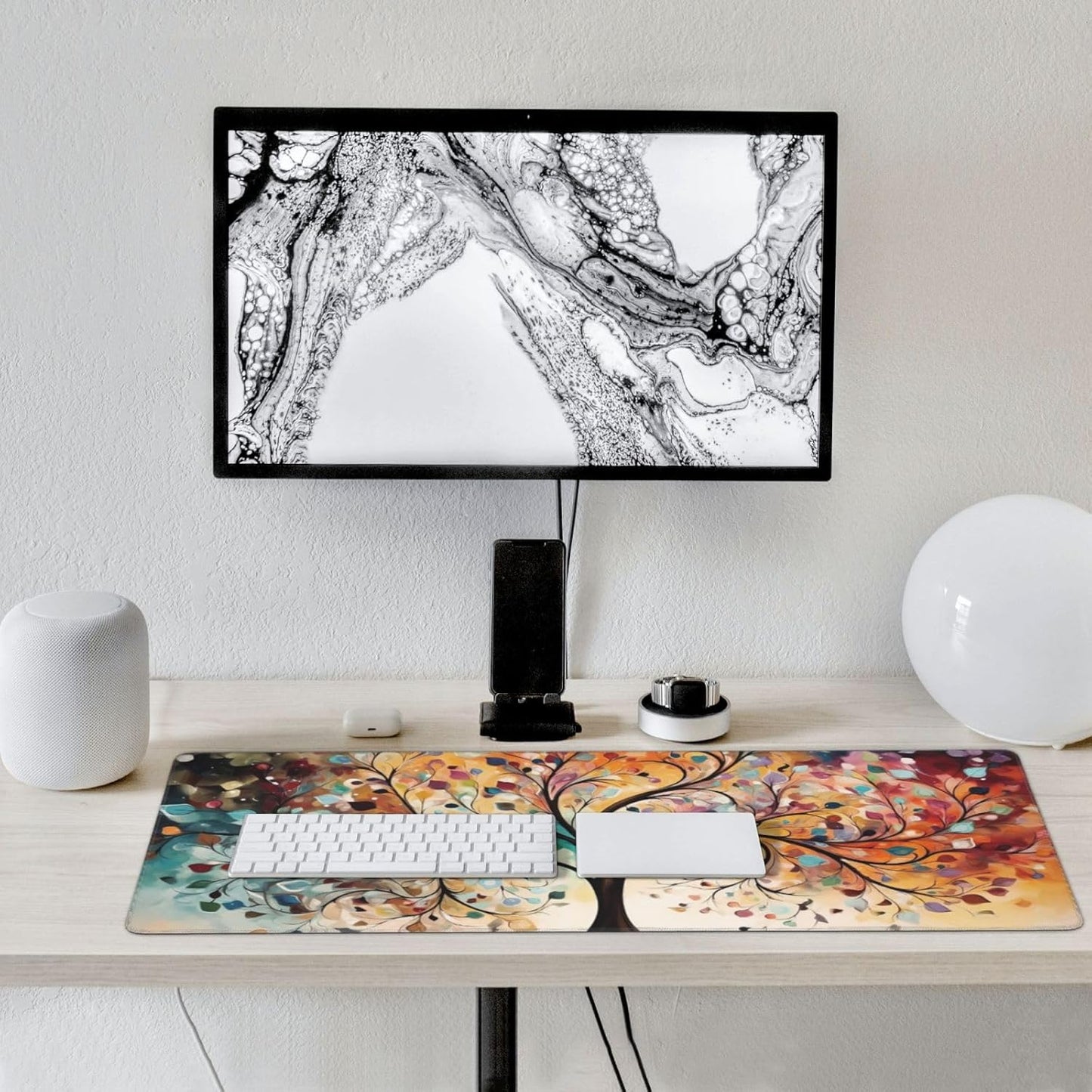 35.4 x 15.7 in, XXL Large Mouse Pad for Desk, Extended Keyboard Mouse Mat for Computer Office, Big Laptop Mouse pad, Gaming Pc-Colorful Leaf Tree