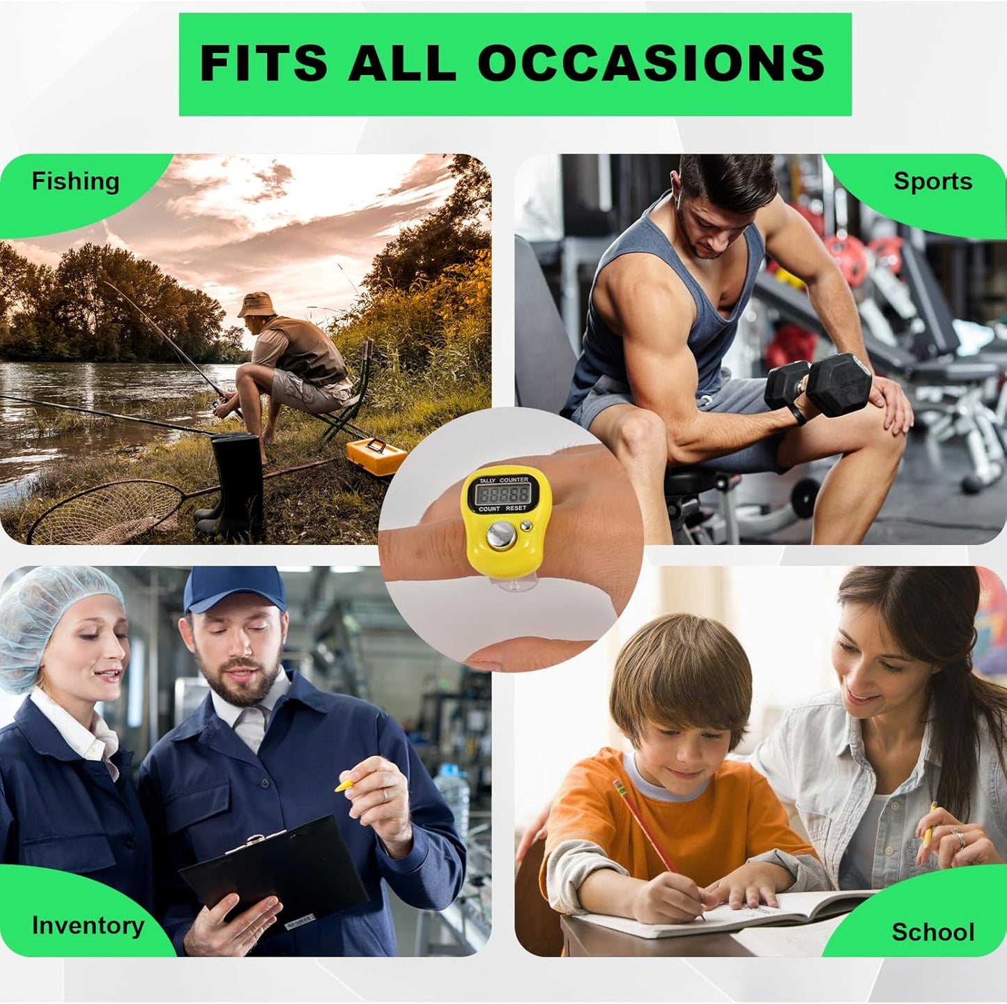 Electronic Finger Counter, 5-Digit Number Count Clicker Mini LCD Digital Display Hand Tally Counter, Resettable Counters Clickers for Knitting, Crochet, Coaching, Lap, Golf, Toddler & Fidget