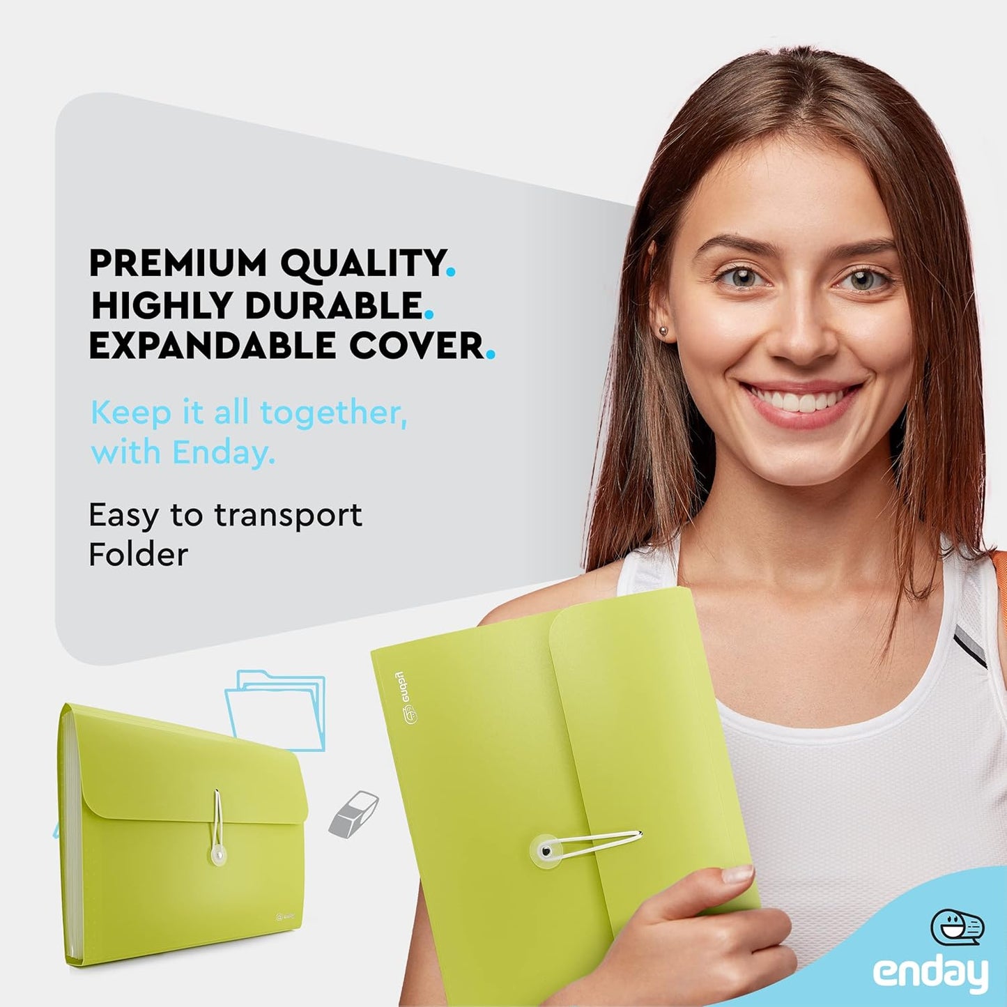 Accordion File Organizer 13 Pocket Expanding File Folder with Labels, Accordion File Organizer Letter Size Letter A4 Paper for Receipts, Bills and Documents 13" x 9.5” –by Enday