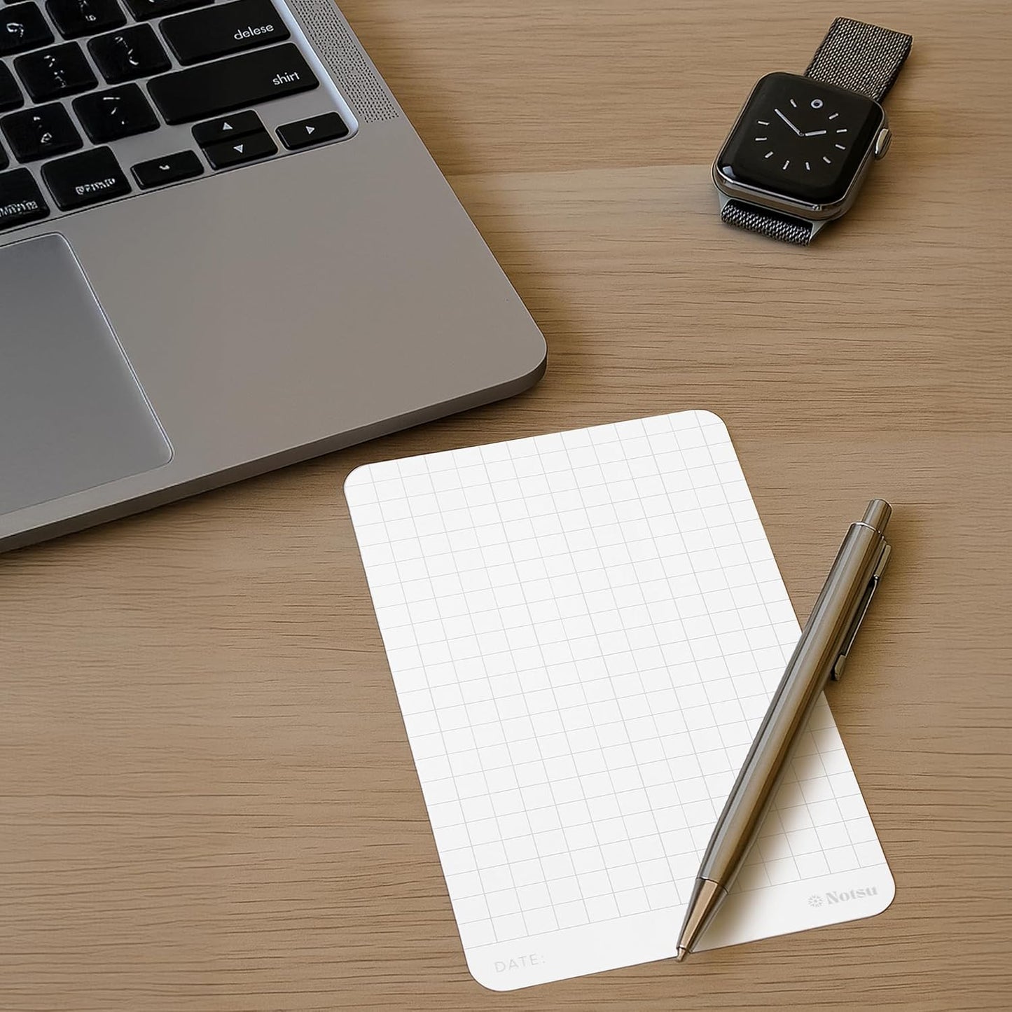 Notsu Graph Grid Index Cards 3x5 inch, 50 ct | Thick Graphing Note Cards w/Rounded Corners | Premium Heavy Duty Paper 350 gsm