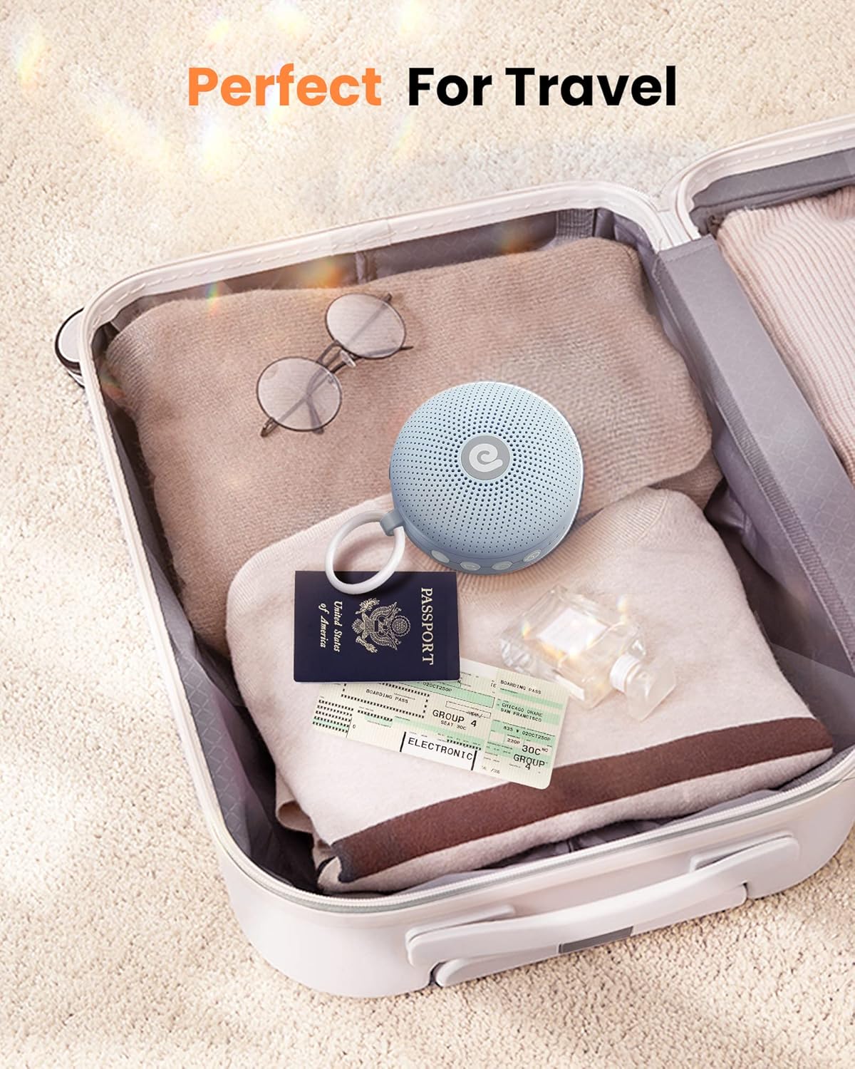 Dreamegg White Noise Machine - Portable Sound Machine for Baby Adult, Features Powerful Battery, 21 Soothing Sound, Noise Canceling for Office & Sleeping, Sound Therapy for Home, Travel(2Light Blue)