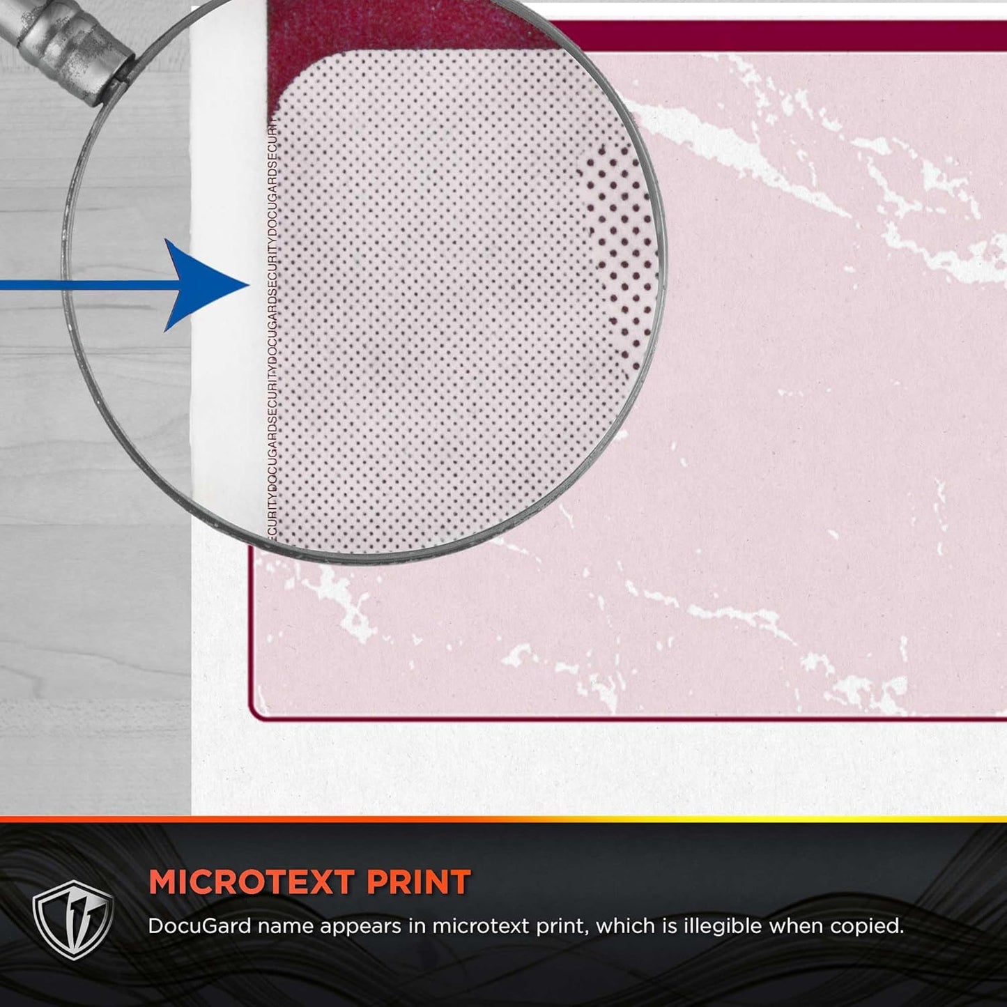 DocuGard Standard Burgundy Marble Top High Security Check Paper - Laser/Inkjet Printer Compatible - 11 Security Features - 500 Blank Business Checks (04503)