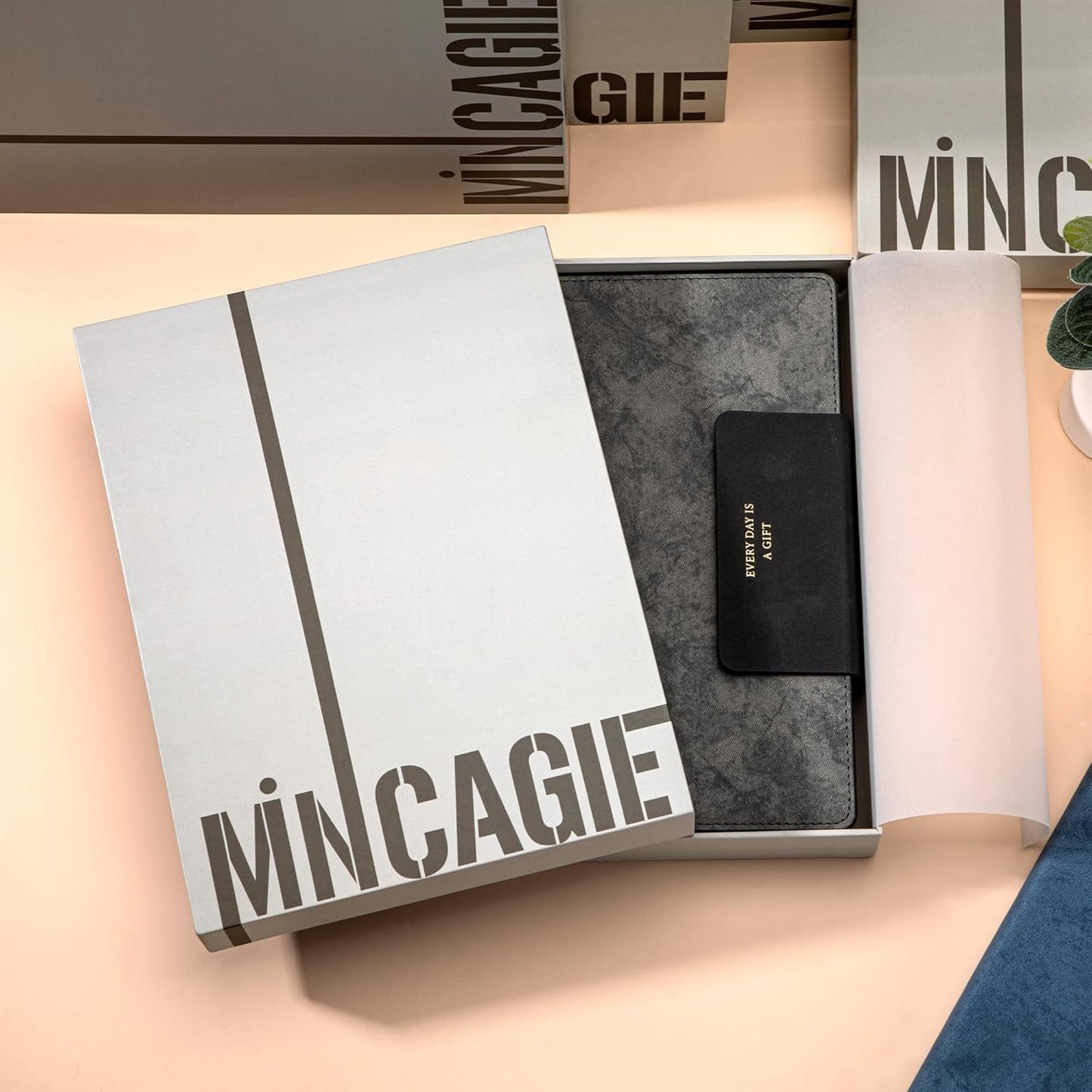 Leather Journal for Men 320 Pages B5 Large Journaling Notebooks with 100 GSM Thick Paper Journals for Writing Notebook for Men & Women with Buckle Closure Work Diary, 7.28" x 10.23", Grey