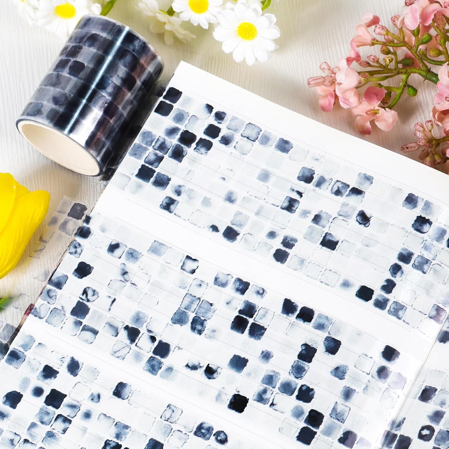 PET Tape for Journal Scrapbooking - Grey Black White Journal PET Tape Scrapbook Supplies, Notebook Scrapbook Bottle Crafts Decor