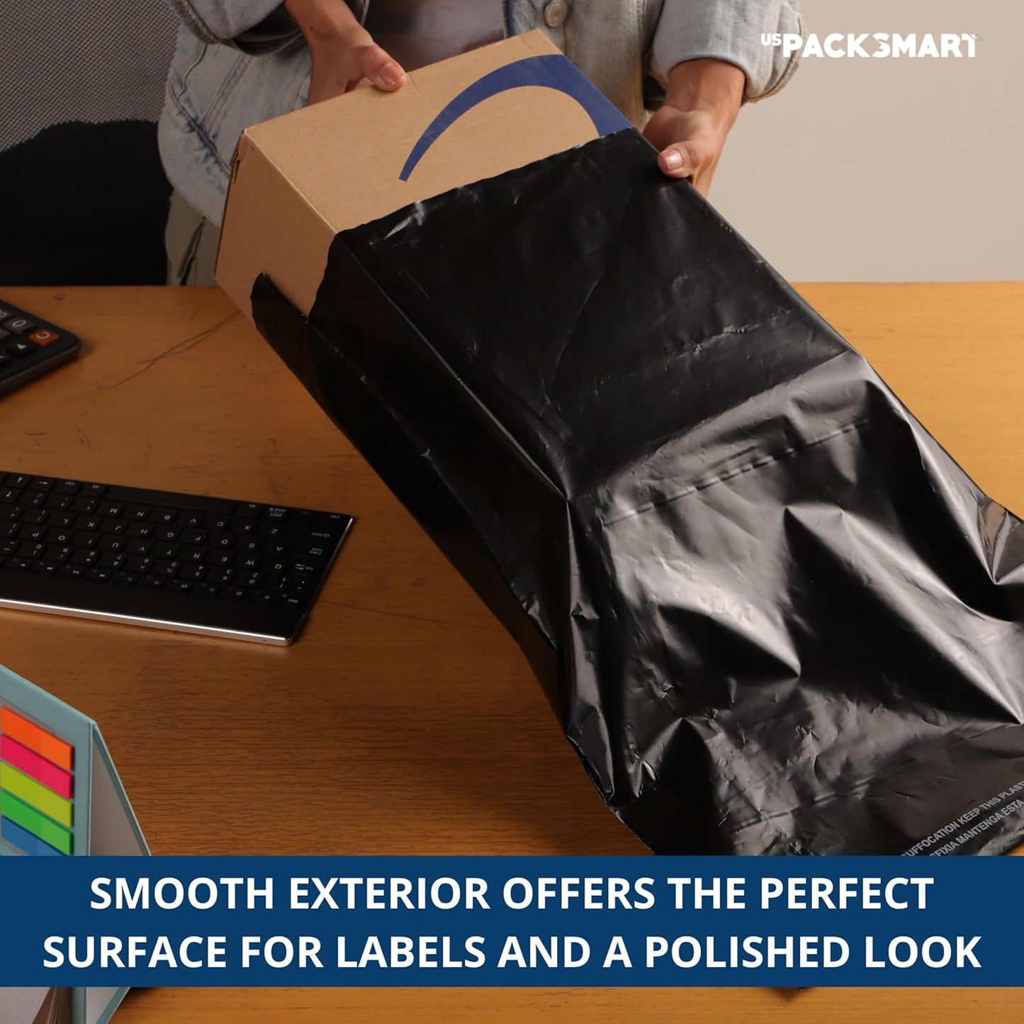 Black Plastic Poly Mailers 12"x15" | Shipping Bags for Clothing, Books & Accessories | Durable Shipping Envelopes | Waterproof and Tear-Proof with Strong Self-sealing Adhesive | 100-Pack