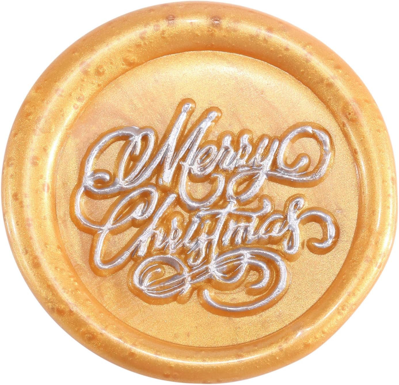 Yoption 6 Pcs Wax Seal Stamp Set, Christmas Sealing Wax Stamps Kit, Wooden Handle with Brass Head for Christmas Greeting Cards Gift