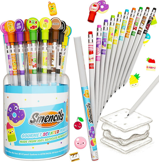Graphite Smencils Cylinder - HB #2 Scented Pencils, 50 Count, Gifts for Kids, Party Favors, Classroom Rewards