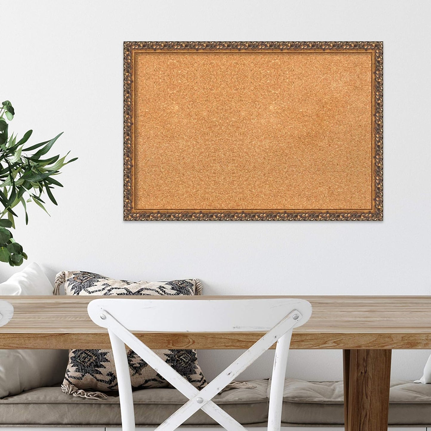 Amanti Art Natural Cork Board for Wall, 18x26 Vision Board with Bronze Frame, Medium Corkboard Office Decor for Home Organization, Traditional Corkboard Pinboard to Display Items for Home
