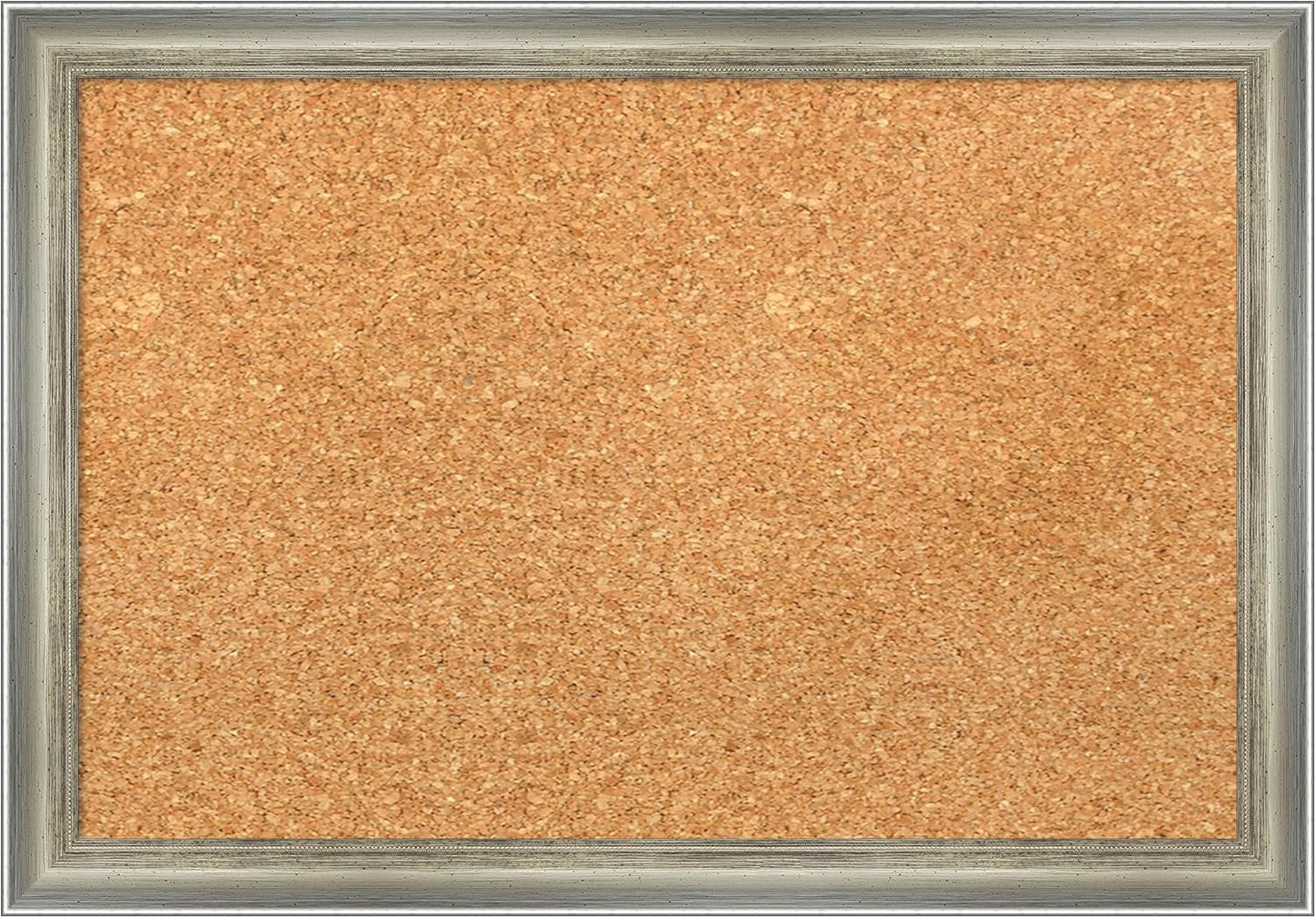 Amanti Art Natural Cork Board for Wall, 14x20 Vision Board with Silver Wood Frame, Small Corkboard Office Decor for Home Organization, Casual Corkboard Pinboard to Display Items for Home Organization