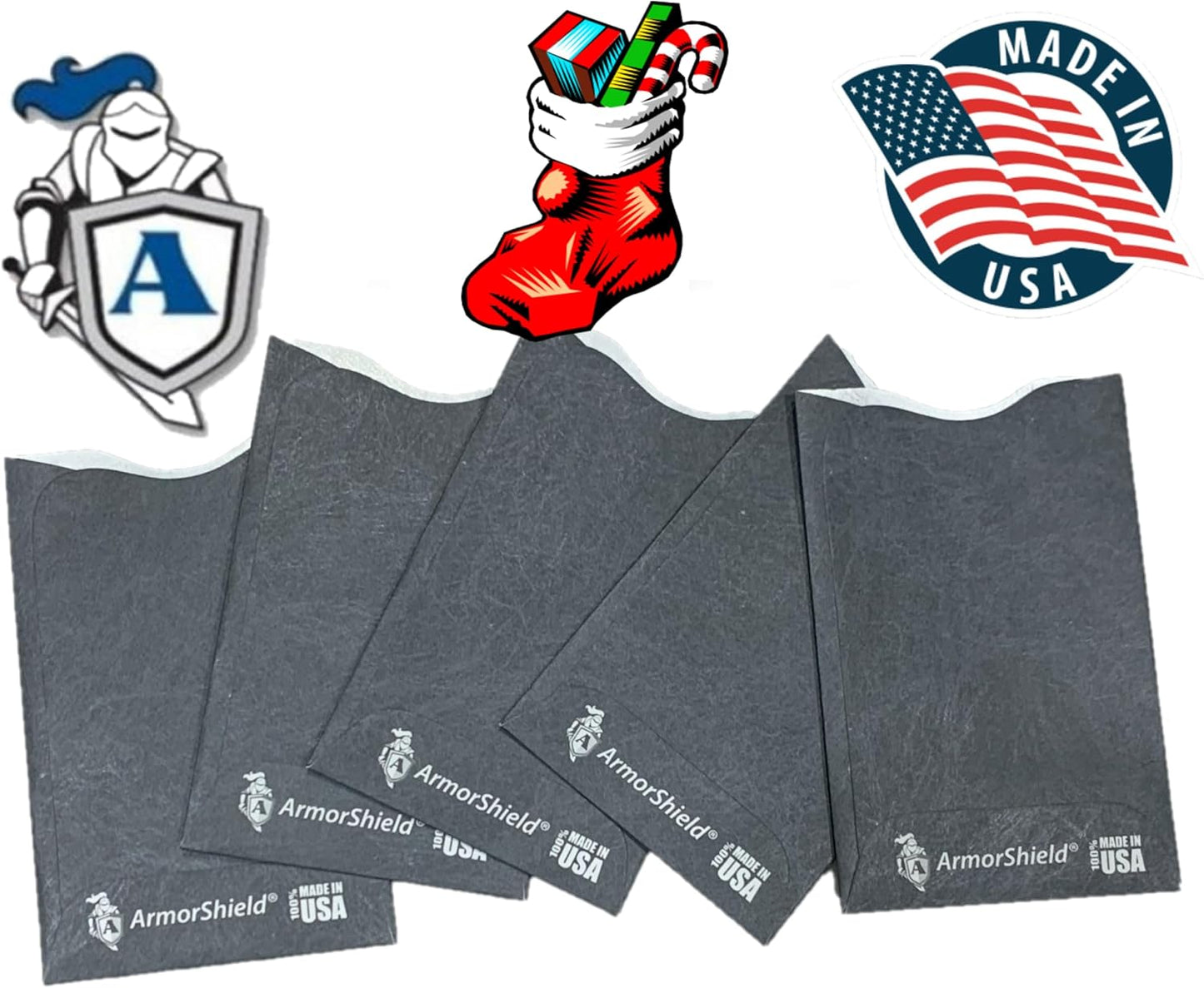 Semper Paratus Gear TYVEK RFID Blocking Credit Card Sleeves Protectors | 100% MADE IN USA - For Travel wallet, pocket or purse. Safeguard against identity theft (GRAY-5PACK)