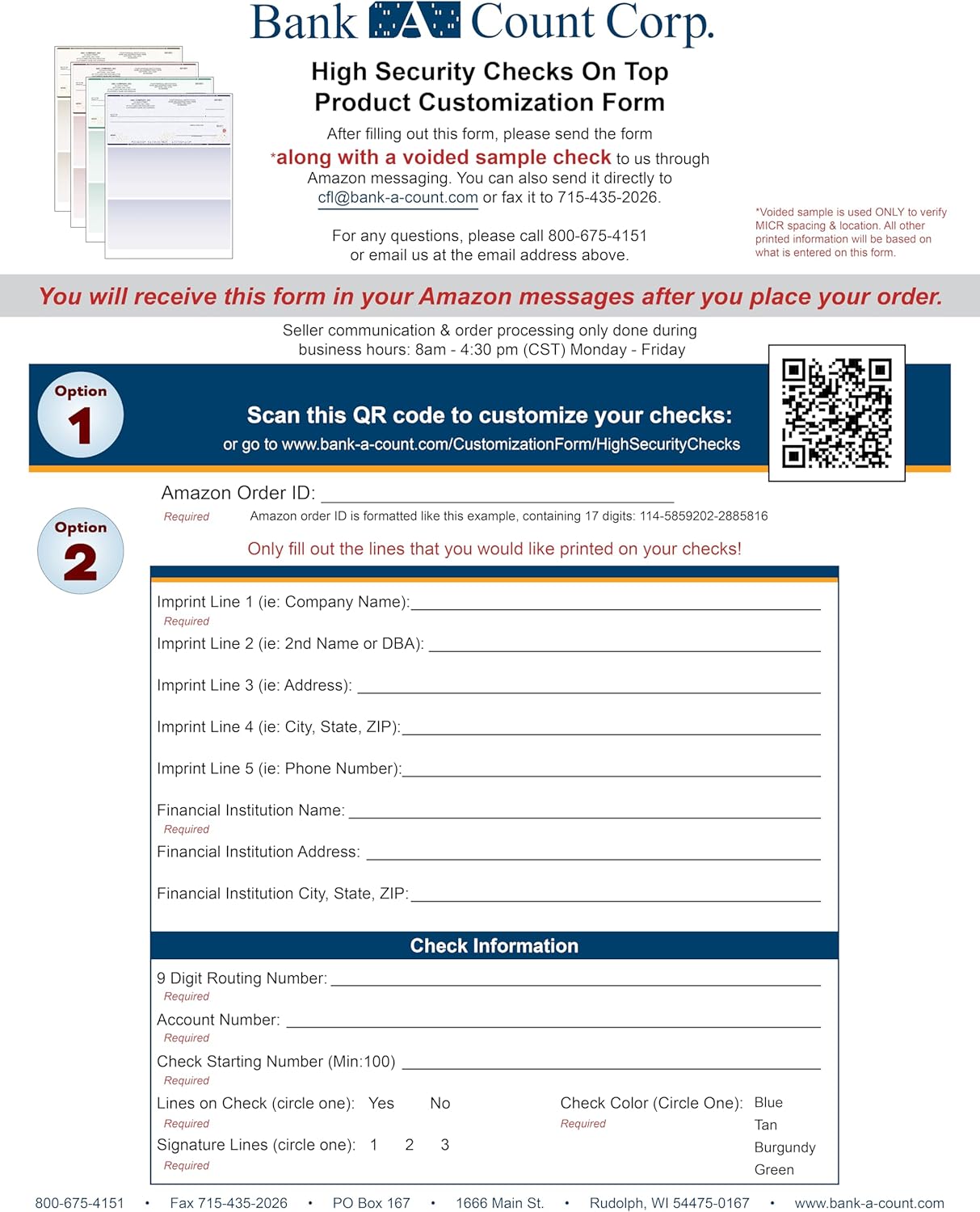 Burgundy High Security Checks on Top Compatible w/QB accounting software - Custom Computer Checks on Top (5000)