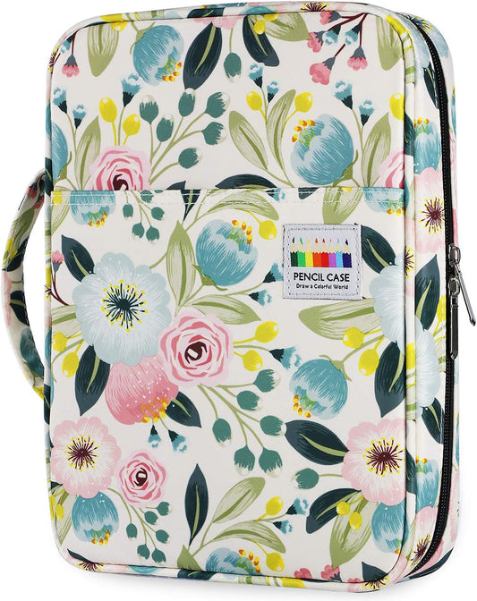 YOUSHARES 166 Slots Colored Pencil Case Holder - Pen Case Organizer with Multilayer Holder for Prismacolor Colored Pencils & Gel Pen of Adult & Artist (blossom)