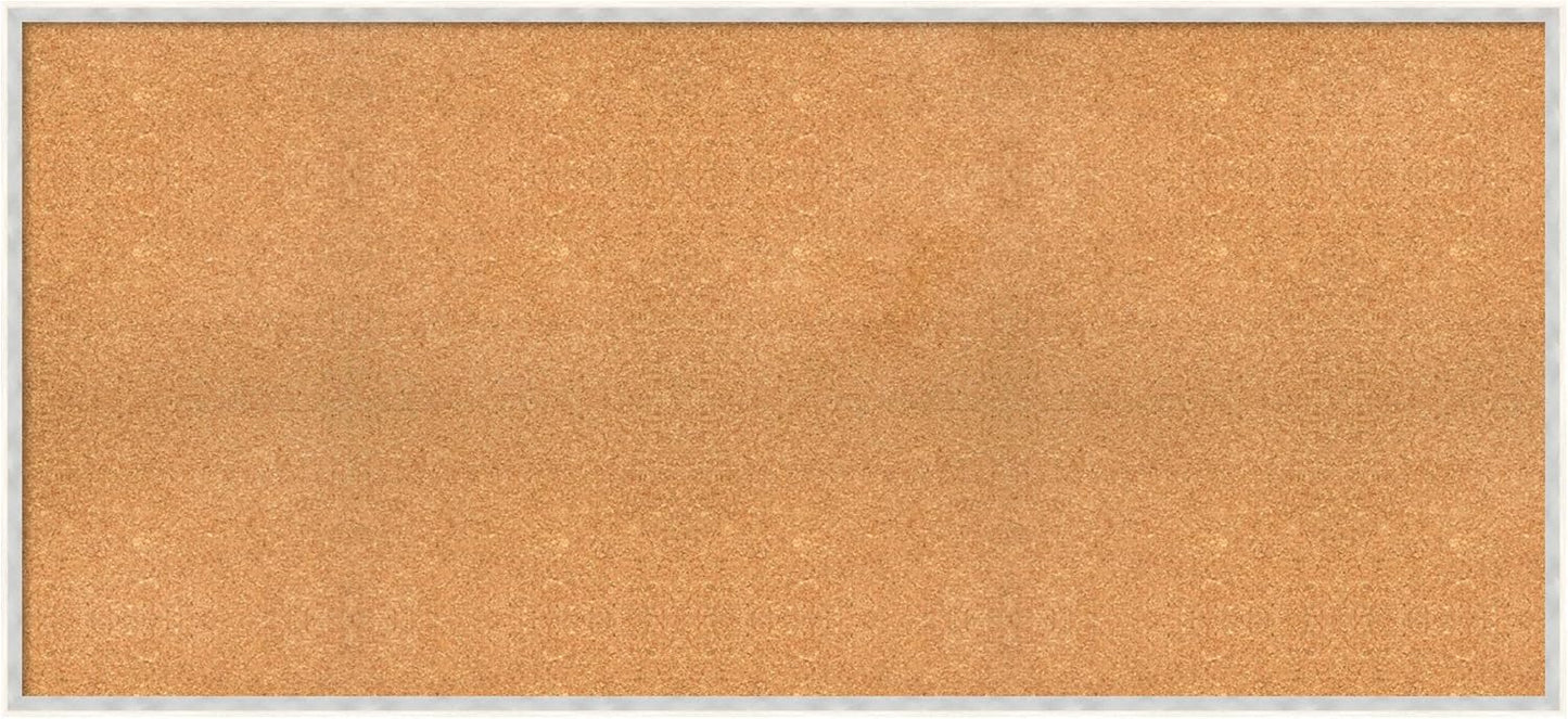 Amanti Art Natural Cork Board for Wall, 27x59 Vision Board with White Frame, Oversize Corkboard Office Decor for Home Organization, Modern Corkboard Pinboard to Display Items for Home Organization in