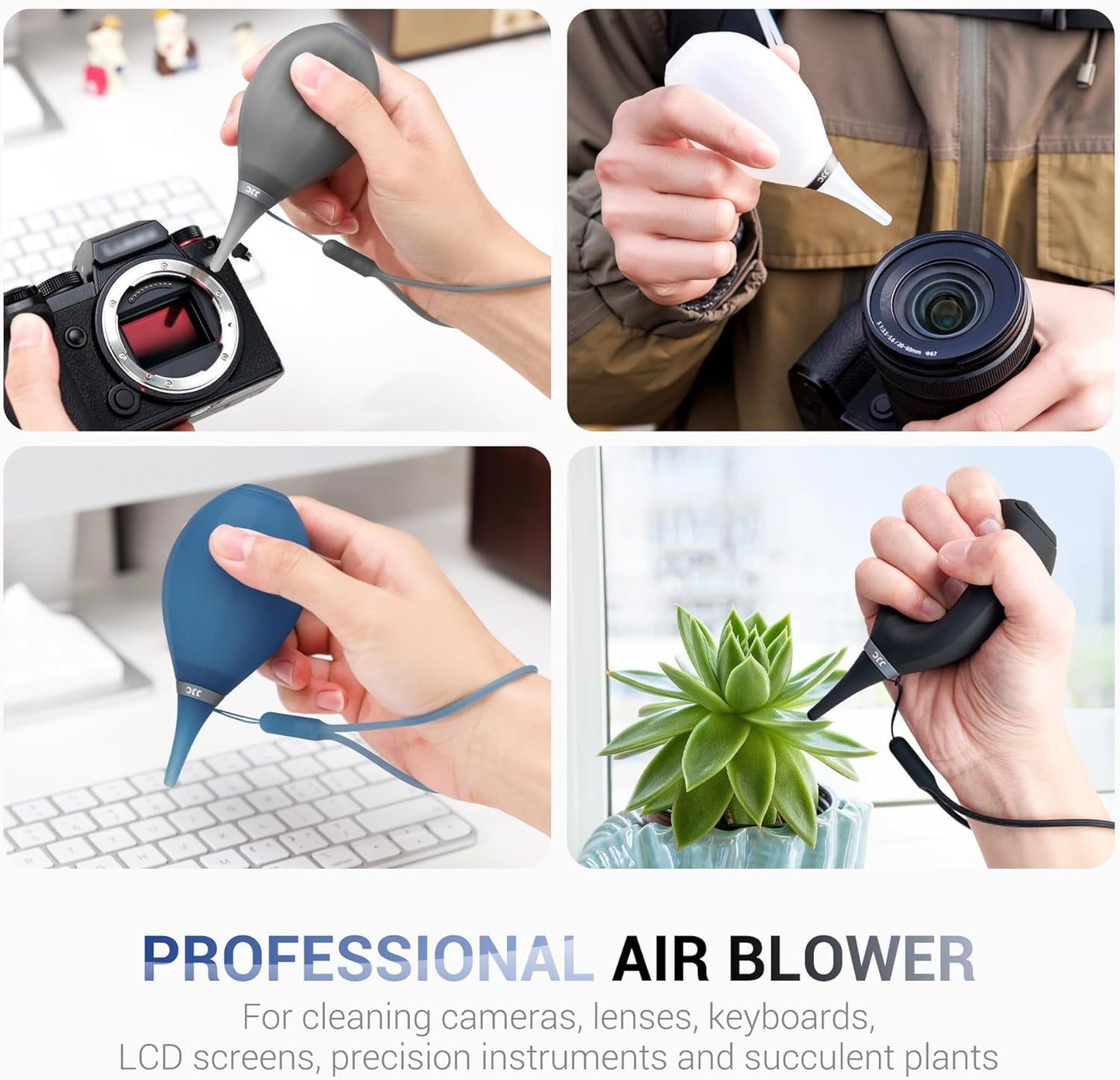 [Upgraded Version] Soft Tip Silicone Camera Dust Blower Lens Air Blower,Camera Lens Cleaner Air Blower for Sensor LCD Keyboards Filters Alcohol Ink Printing,Dust Blower Replace Canned Air-White