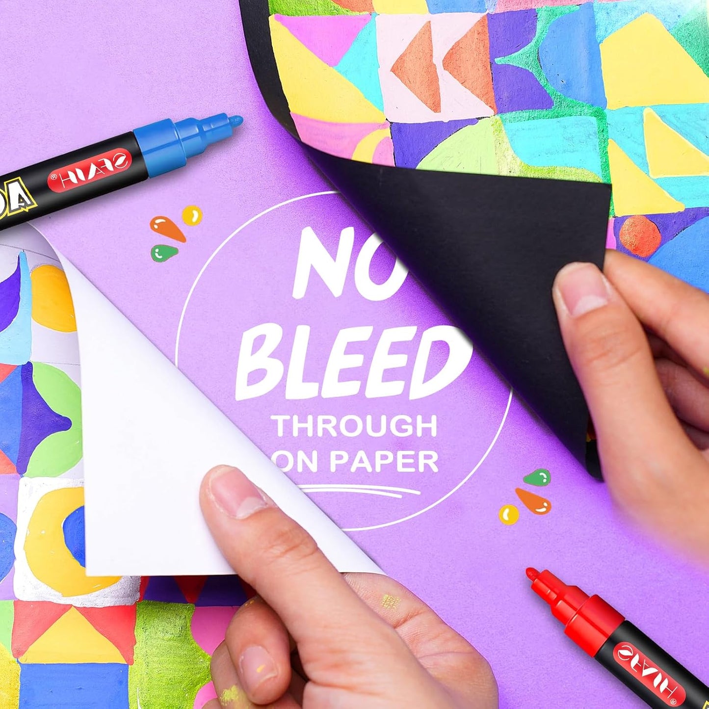 SFAIH Halloween Acrylic Creative Markers - 36 Colors 3mm Replaceable Nibs, Ultra-High Coverage, Large Ink Capacity, Drawing Markers for Pumpkin Painting, Graffiti Wood Fabric Rock Glass DIY Crafts