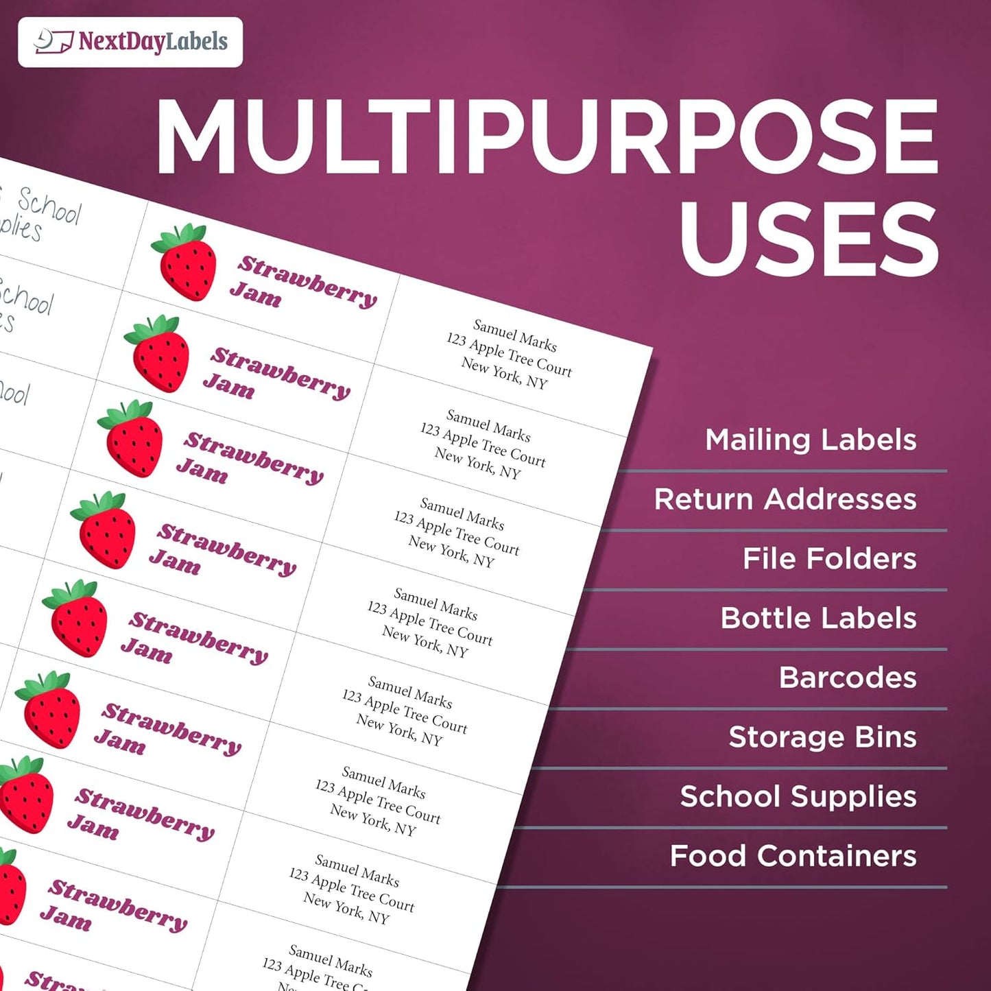 NextDayLabels - 2.83" x 1" Rectangular Sticker Labels for Printer - White Laser/Inkjet Printer Labels Return Address Labels Shipping Label Stickers (25 Sheets, 33 Per Sheet, 825 Labels)