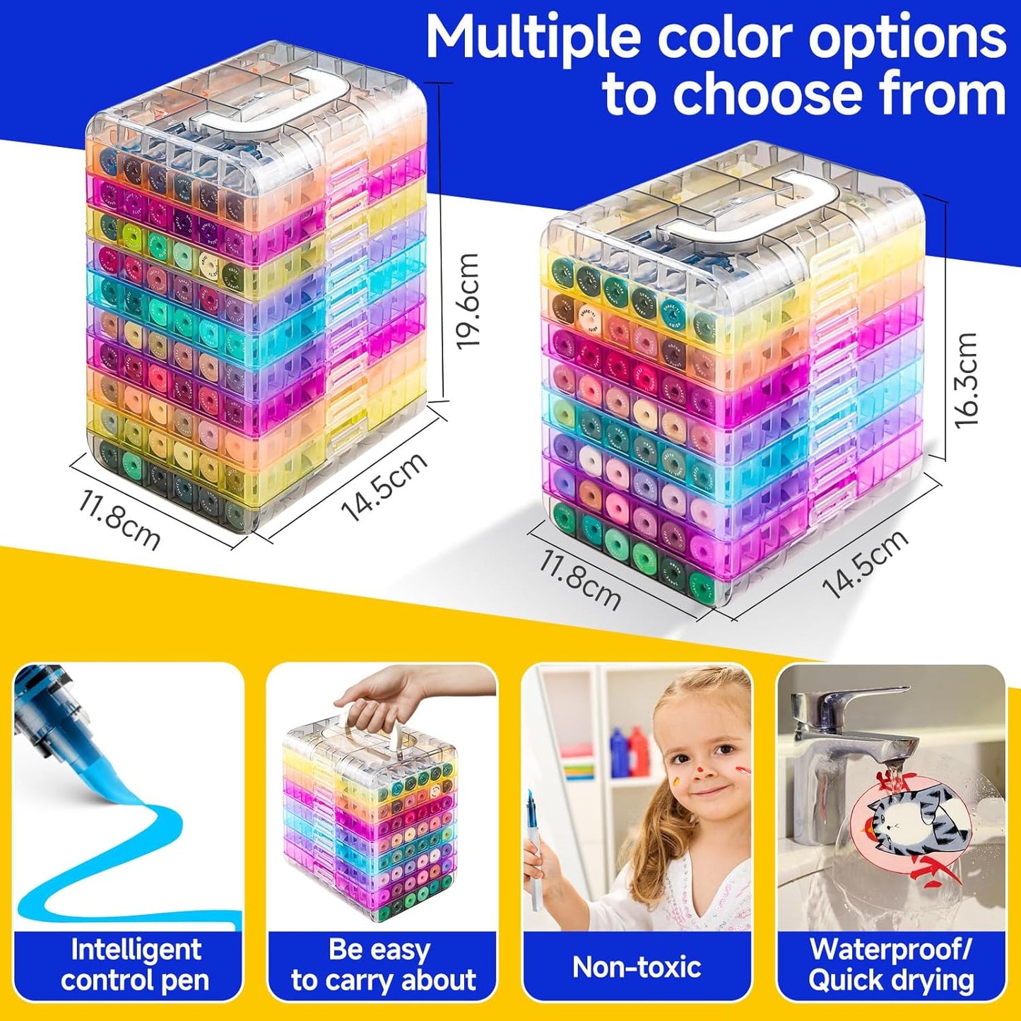 Fine&Soft Tip Acrylic Paint Markers Pen Set, For Surfaces Such as Stone, Canvas, Glass, Metal, etc,Writing, Quick Drying, Long-Lasting,Waterproof & Fade Resistant. (48 Colors)