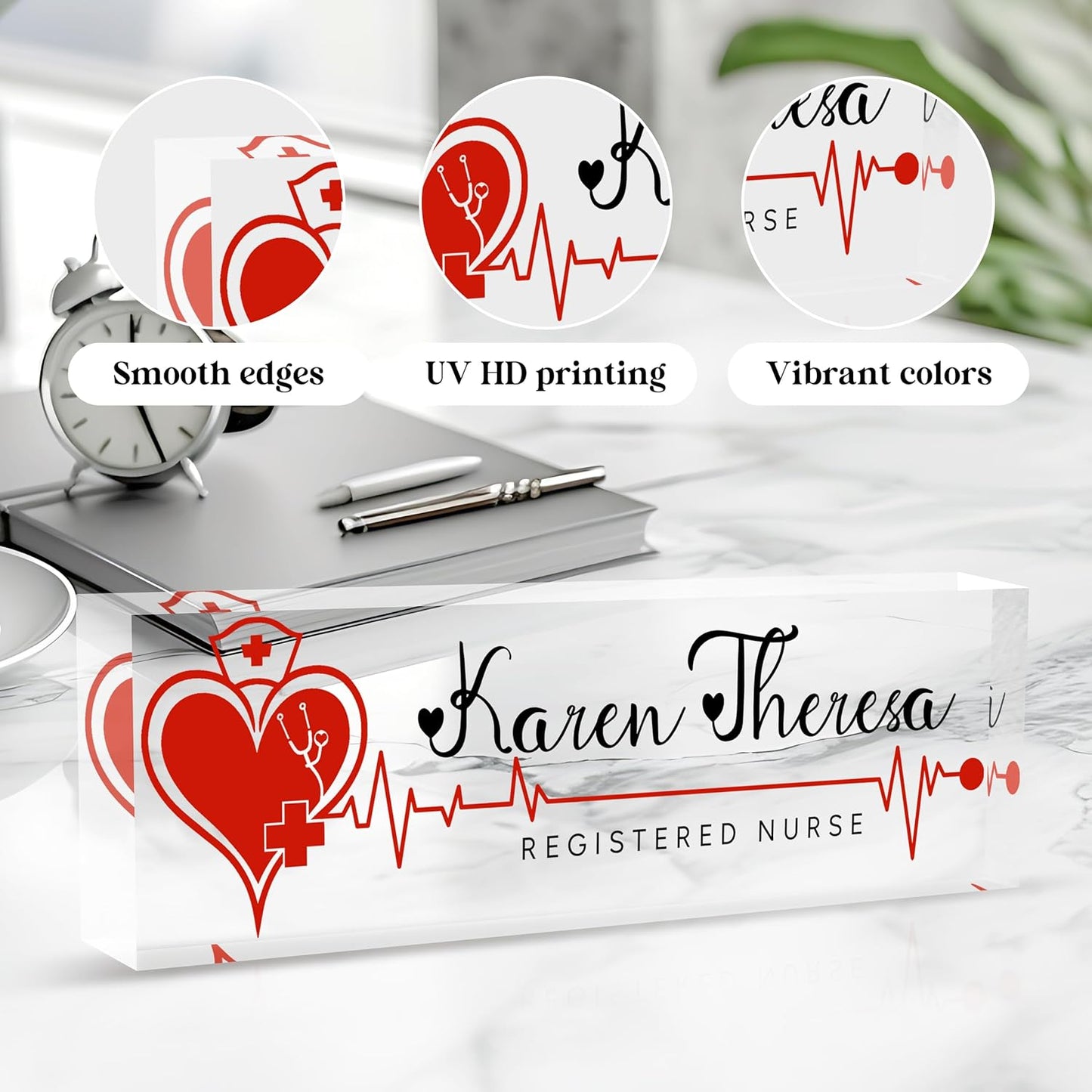 Custom Office Name Plate, Personalized Gifts for Women & Men, Appreciation Gifts for Employees, Boss, Teacher - Office Desk Accessory