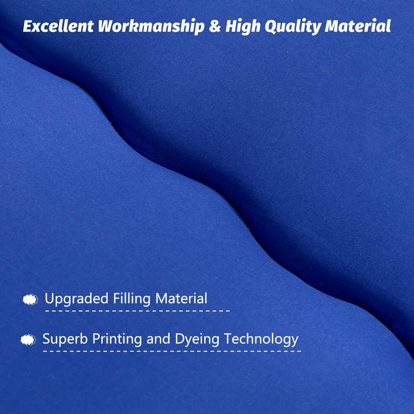 MAXYOYO Japanese Floor Mattress Futon Mattress, Thicken Sleeping Pad Foldable Roll Up Floor Futon for Adults Tatami Mat Dormitory Bed Lounger, Royal Blue, Full Size