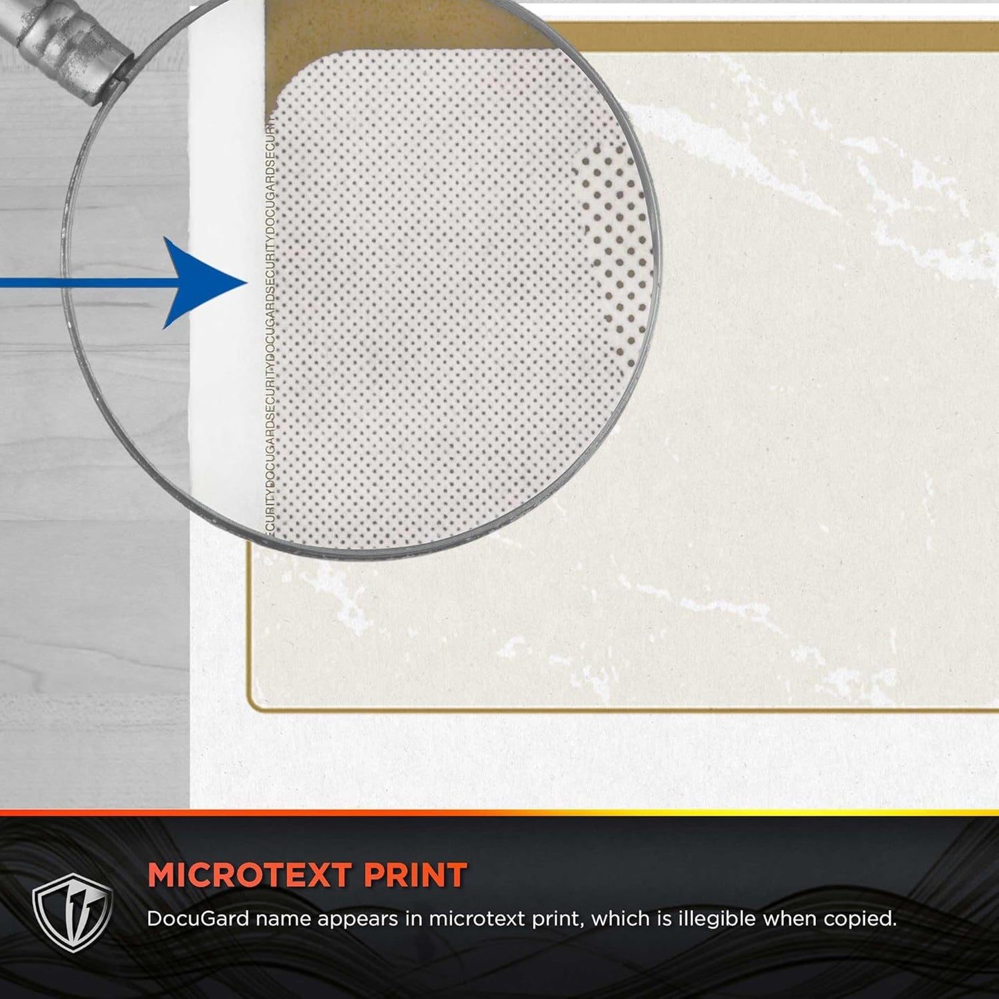 DocuGard Standard Gold Marble Bottom High Security Check Paper - Laser/Inkjet Printer Compatible - 11 Security Features - 500 Blank Business Checks (04521)