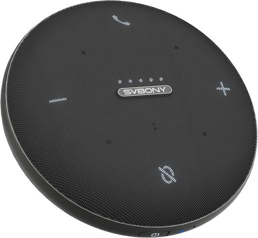 SVBONY SVHub Omni2 Conference Speaker and Microphone, Bluetooth Speakerphone with AI Transcription, 360° Voice Pickup with 4 Mic, Noise Cancellation, 10-Level Volume, USB Speaker Mic for Hmoe Office