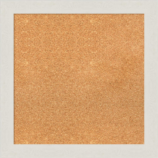 Amanti Art Natural Cork Board for Wall, 23x23 Vision Board with White Frame, Medium Corkboard Office Decor for Home Organization, Country Rustic Corkboard Pinboard to Display Items for Home
