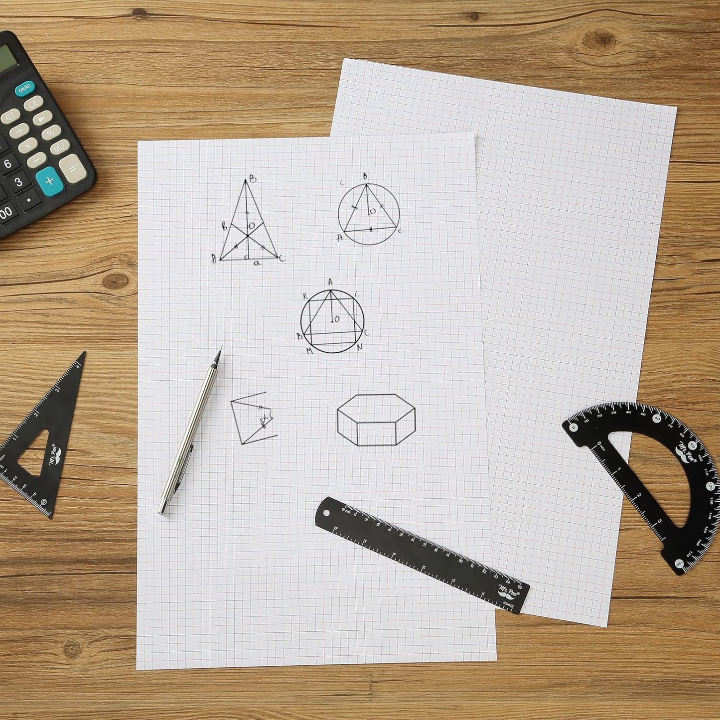 Mr. Pen- Graph Paper, 22 Sheets, 17"x11", 4x4 (4 Squares Per Inch), Colored Lined, graphing paper, grid paper, graph paper pad, 1/4 graph paper 1/4 inch grid, drafting paper, large graph paper