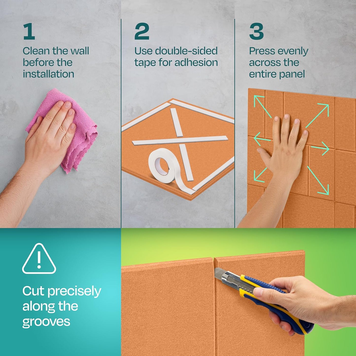 Acoustic Panels 12-Pack Soundproof Wall Panels 12"x12"x0.4" Decorative Sound Dampening for your Home, Office, Studio, Bedroom & More with Unique GridFrame Carving [70'S Orange]