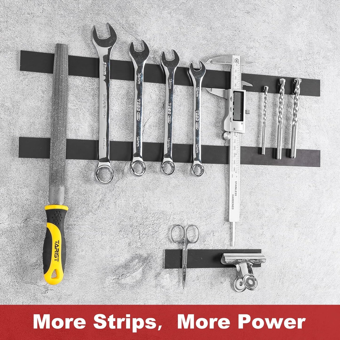 Thaibear Magnetic Strip, Flexible Magnetic Strips with Adhesive Backing (5 Pack, 12" x 1") Strong Sticky Magnetic Tape for Kitchen, Garden - Magnet Tape Strip Holder Strip for Wall