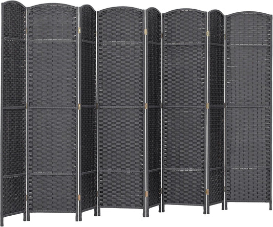 HOMCOM Room Divider, 8 Panel Folding Privacy Screen, 5.6' Tall Freestanding Partition for Home Office, Bedroom, Charcoal Gray