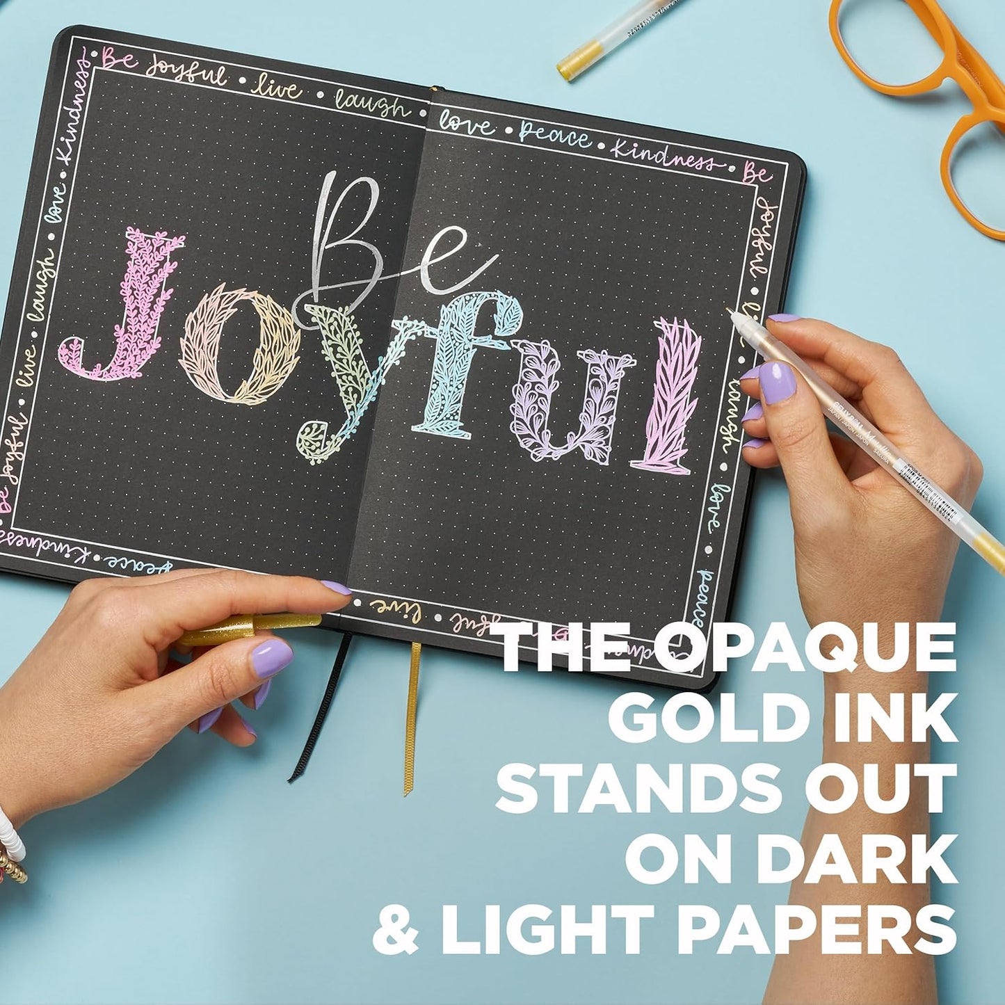 SAKURA Gelly Roll Metallic Gel Pens - Pens for Scrapbook, Journals, or Drawing - Metallic Gold Ink - Medium Line - 6 Pack