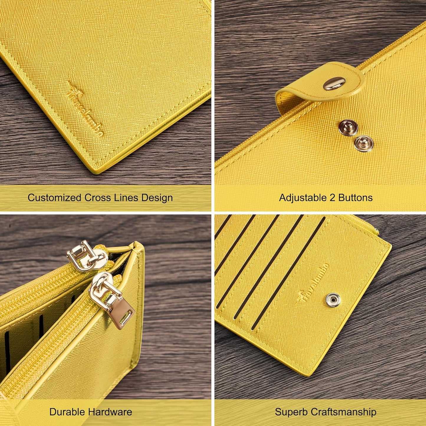 Travelambo RFID Wallet Women Large Size Bifold Multi Card Wallet Case with Zipper Pocke Credit Card Holder for Women