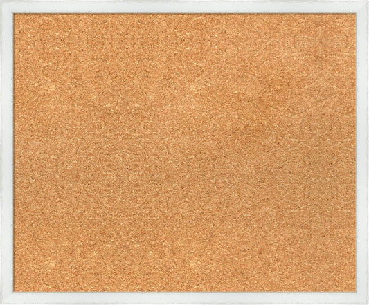 Amanti Art Natural Cork Board for Wall, 19x23 Vision Board with White Frame, Medium Corkboard Office Decor for Home Organization, Country Rustic Corkboard Pinboard to Display Items for Home