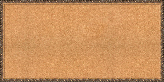 Amanti Art Natural Cork Board for Wall, 24x48 Vision Board with Bronze Frame, Oversize Corkboard Office Decor for Home Organization, Traditional Corkboard Pinboard to Display Items for Home