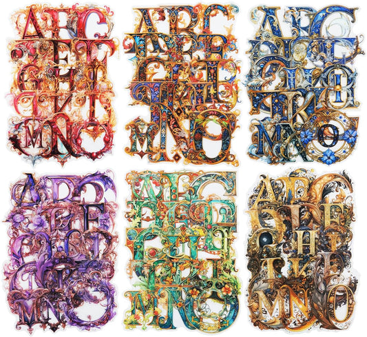 Baroque Alphabet Scrapbook Stickers Set, 156PCS Letters Ephemera for Scrapbooking, Junk Journaling, Crafting, DIY Projects, Diaries, and Art Supplies