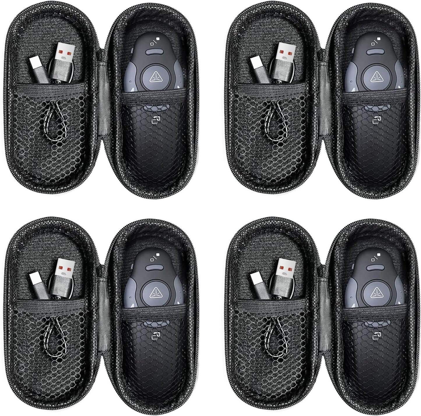 [4 Units] Presentation Clicker with 4 Cases: PowerPoint Wireless Presenter Remote USB Type C Rechargeable Red Laser Pointer Clickers Computer Project Mac PPT Slideshow Google Slide Advancer