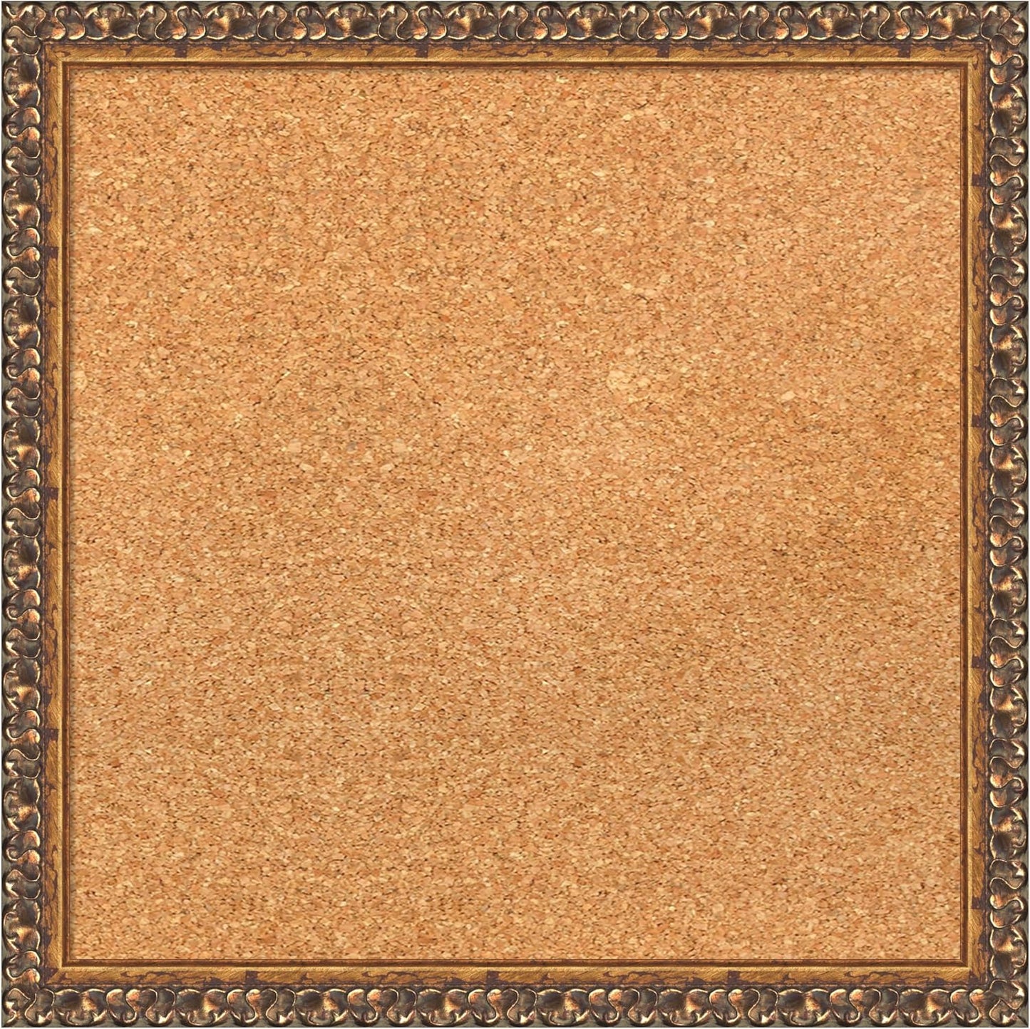 Amanti Art Natural Cork Board for Wall, 18x18 Vision Board with Bronze Frame, Small Corkboard Office Decor for Home Organization, Traditional Corkboard Pinboard to Display Items for Home Organization