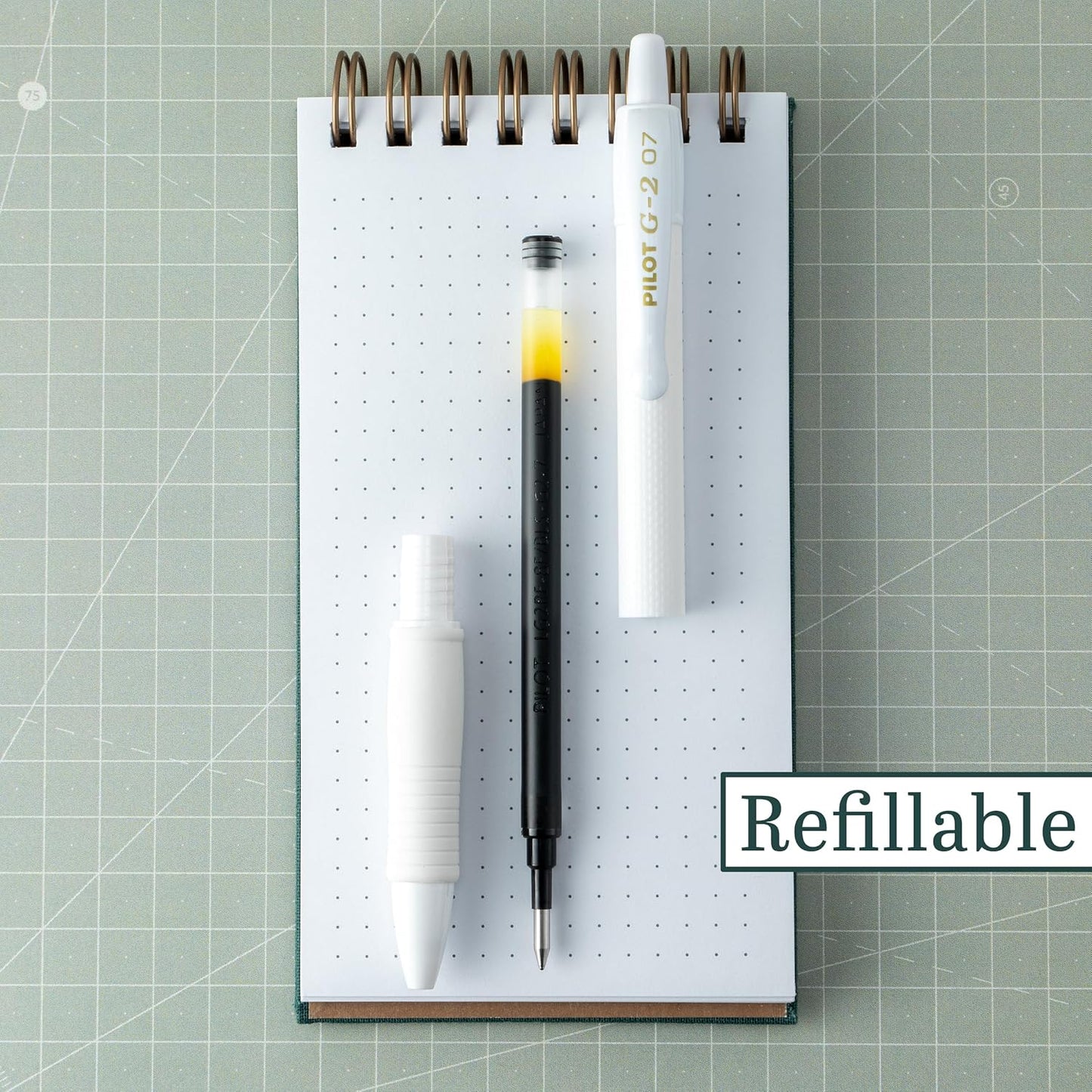 PILOT, G2 Edge White Premium Gel Roller Pens, Sensory Writing Experience, 8ct box, Fine Point 0.7 mm