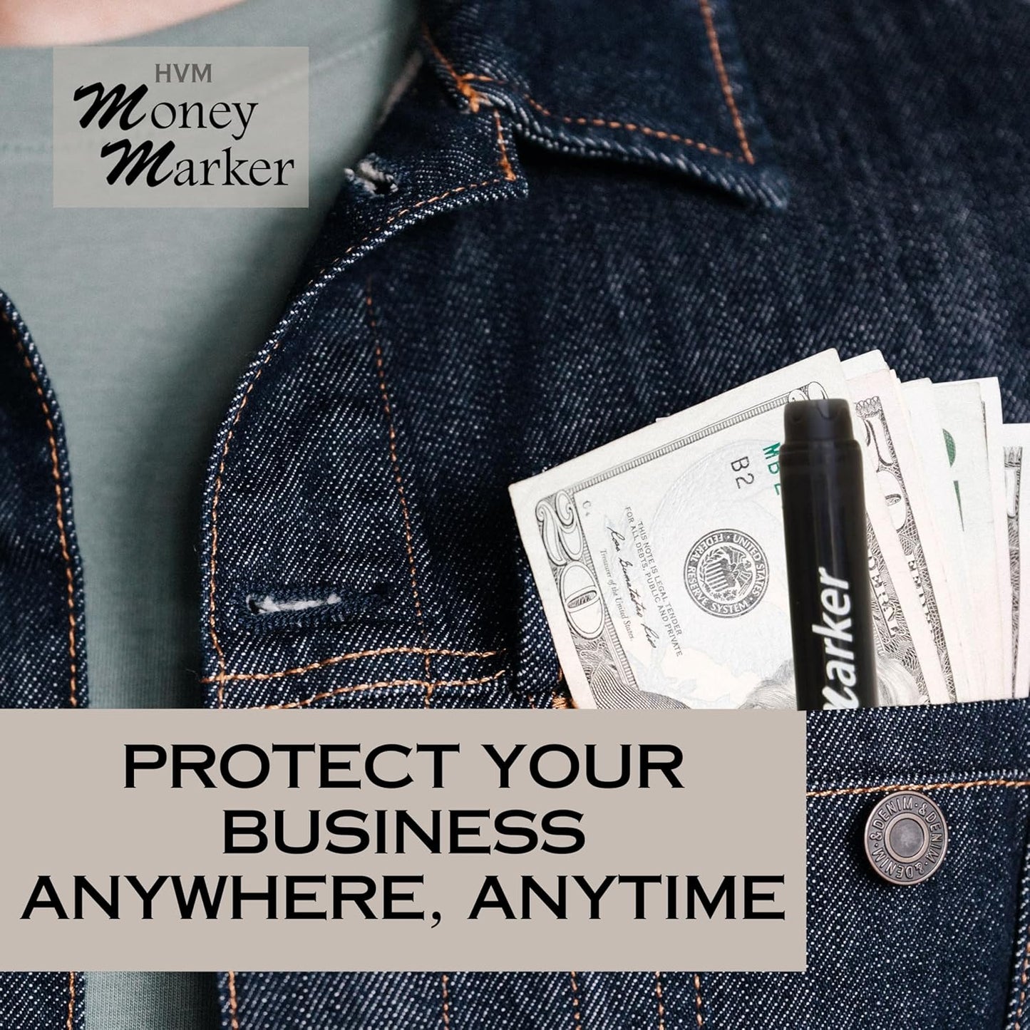 HVM Counterfeit Money Detector Pen (18 Counterfeit Pens) - Money Marker Bill Detector Pen with Upgraded Chisel Tip - Detect Fake Bills, Universal False Currency Checker Pack