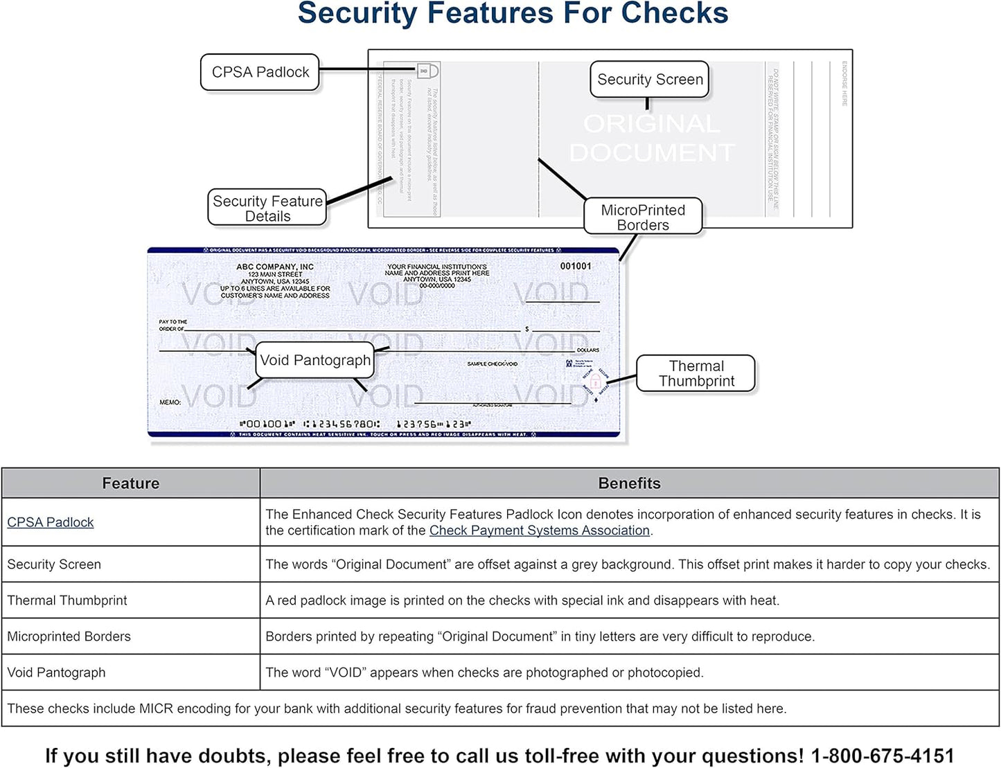 Computer Checks on Top - Custom Laser Business Checks Compatible with QB accounting software, Blue (2000)