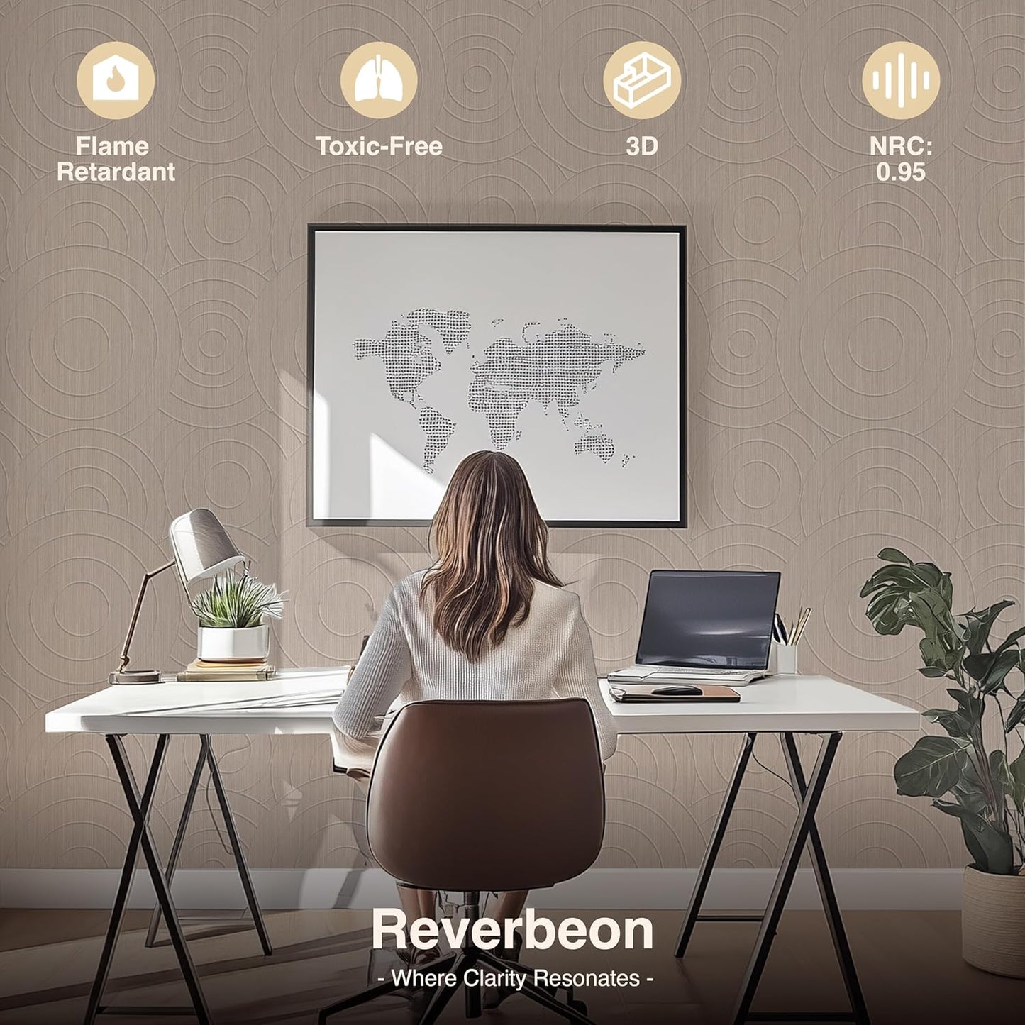 6 PCS Acoustic Panels, 23.6x23.6 Inch Sound Absorbing Panels, Decorative Acoustic Wall Panels for Recording and Home Studio, Office with Double-Sided Adhesive Tape