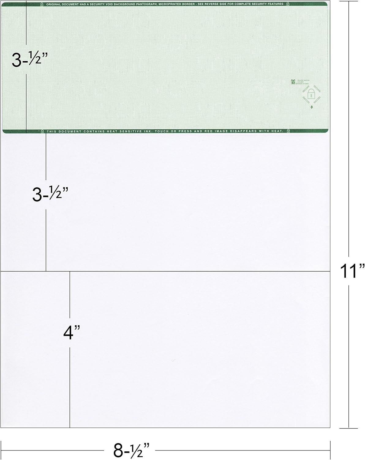 Green High Security Checks on Top Compatible w/QB accounting software - Custom Computer Checks on Top (5000)