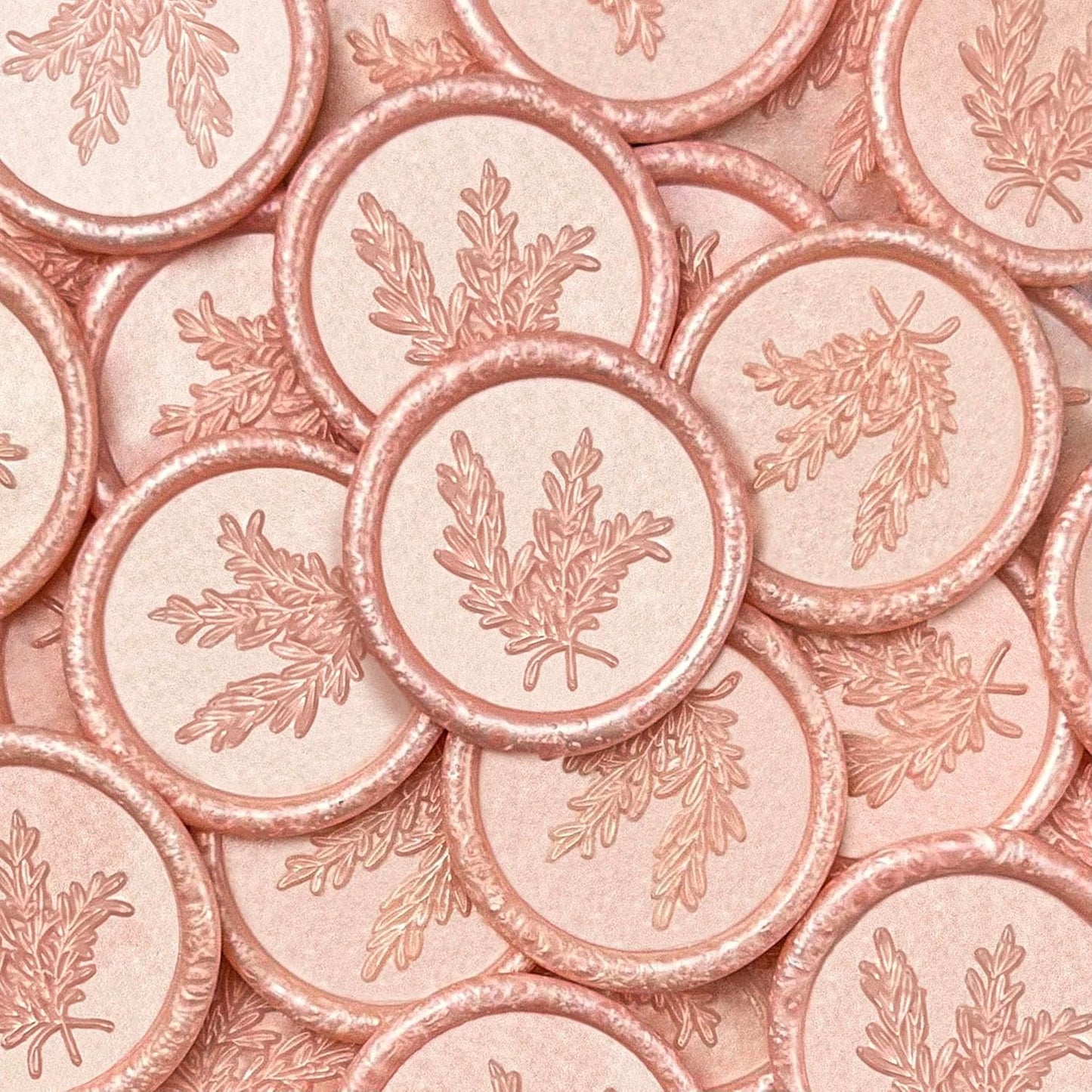 100Pcs Wax Seal Stickers Handmade Envelope Seals Self Adhesive Wax Stickers for Wedding Party Invitations, Envelope, Gift Wrap, Christmas(Rosemary Style, Pink)